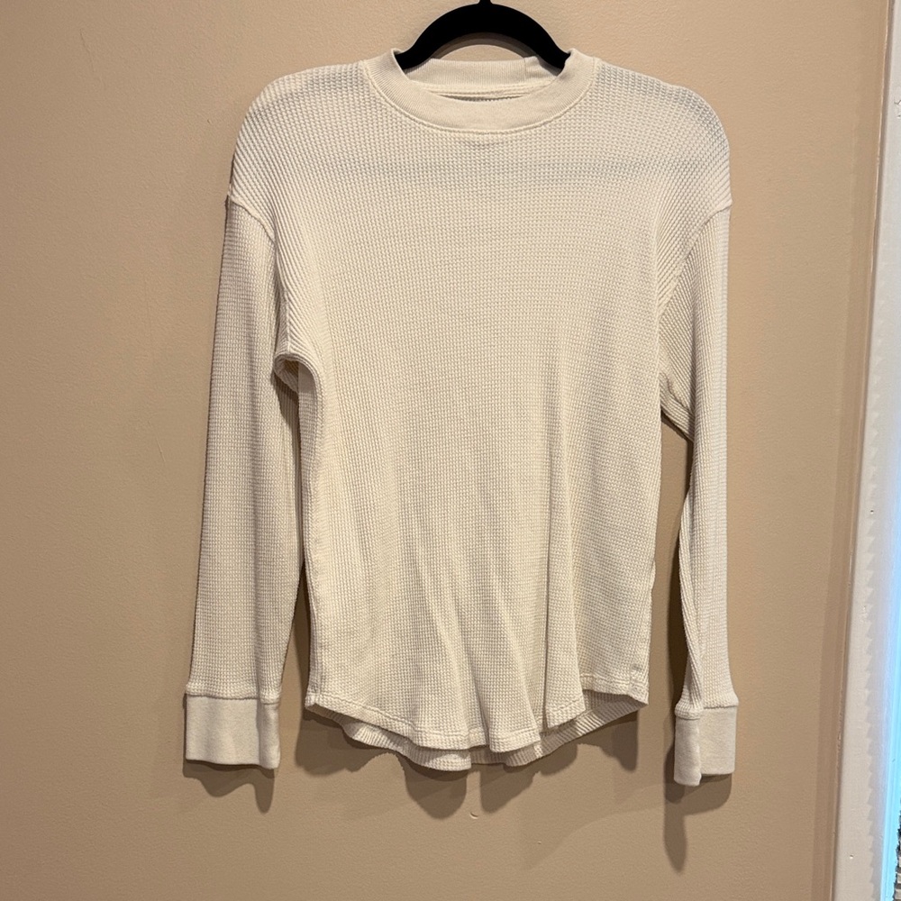 Abercrombie & Fitch Off-White Waffle Knit Pullover